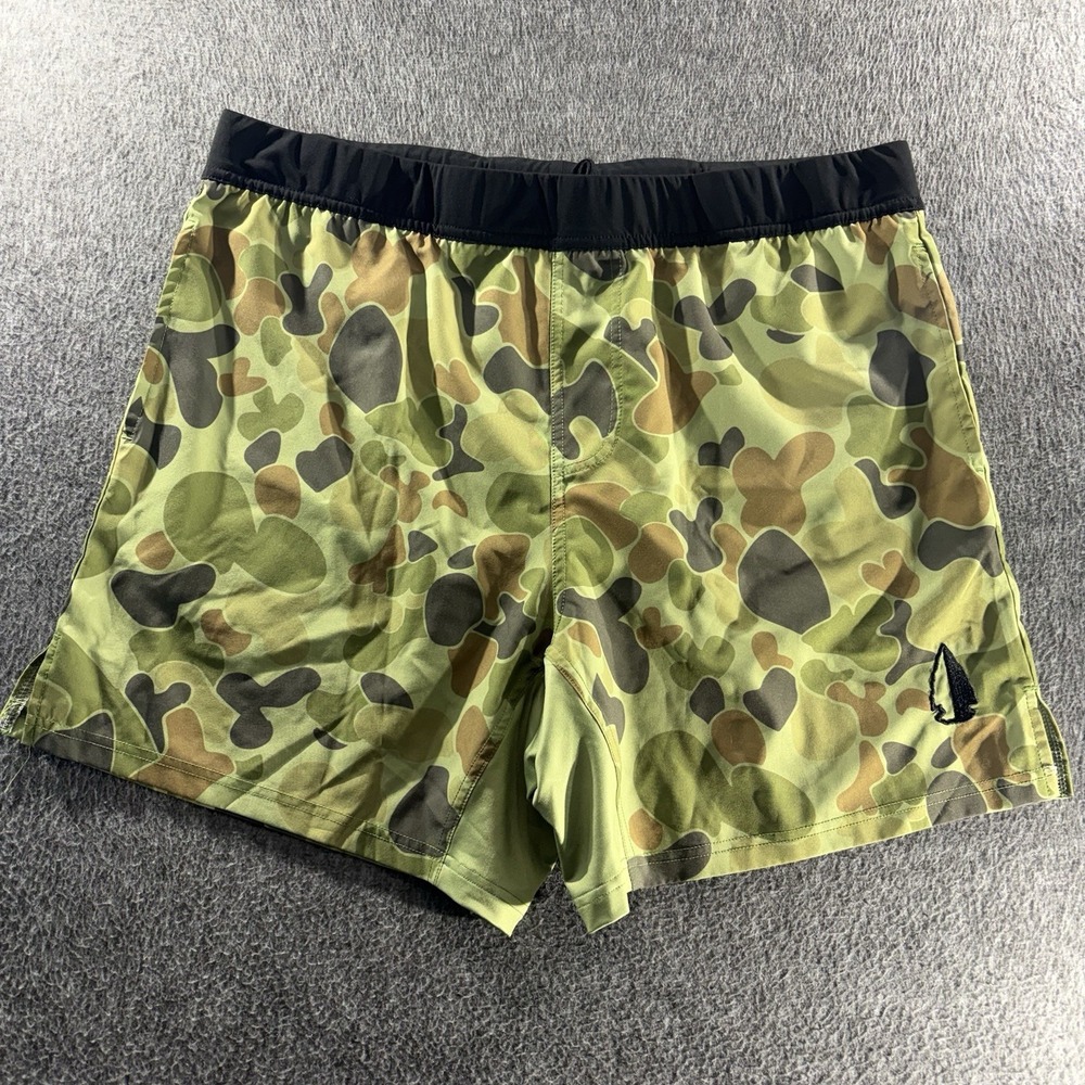 Tachuntfish THF Athletic Runner Shorts Green Camo Retro Men's 2XL